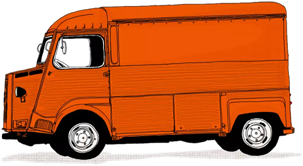 Illustration orangener Citroen HY